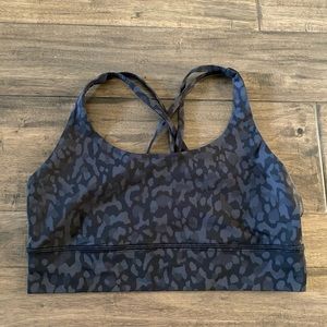 Lululemon Energy Longline Leopard Camo Deep Coal Multi size 12